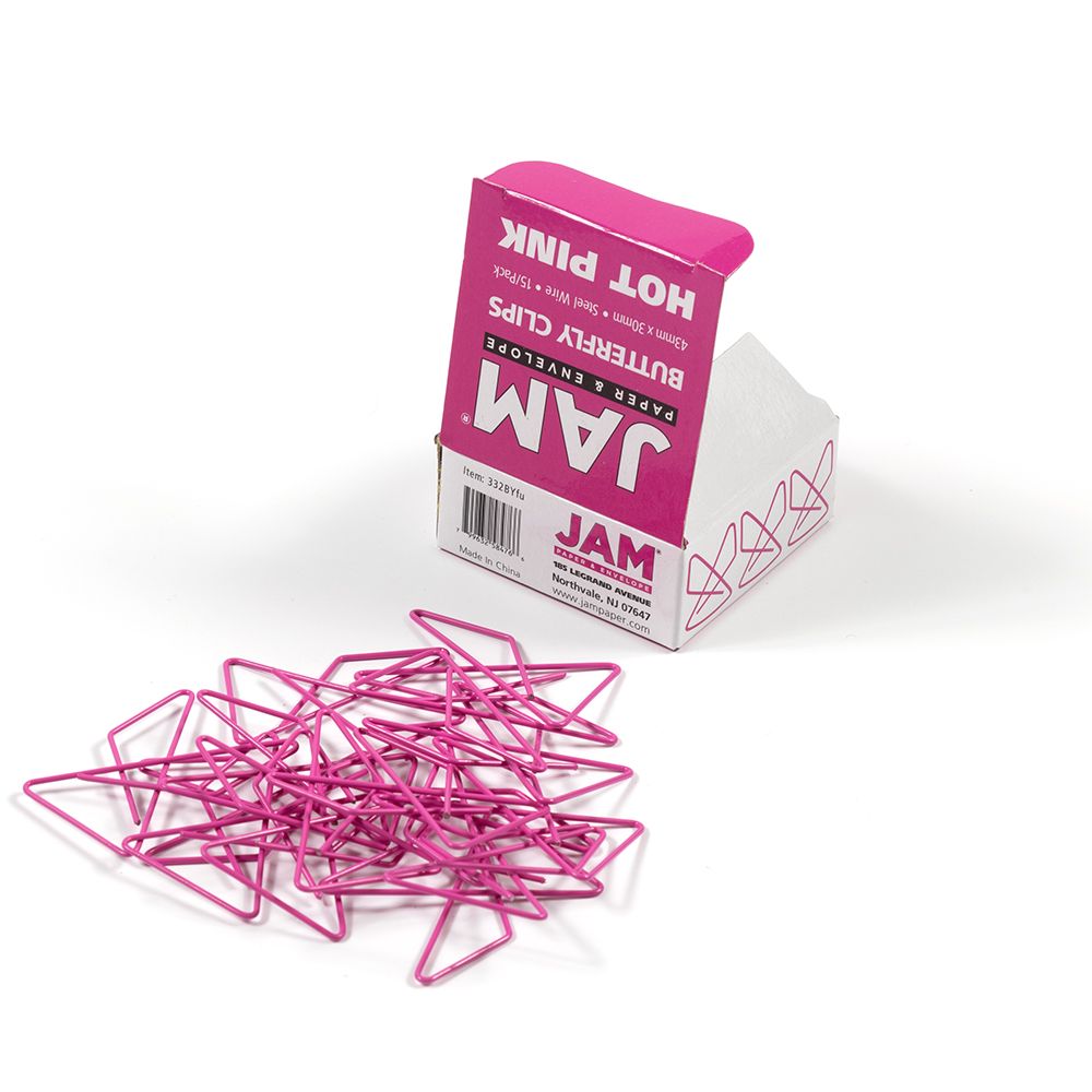 Hot Pink Butterfly Clips - 15 Pack
