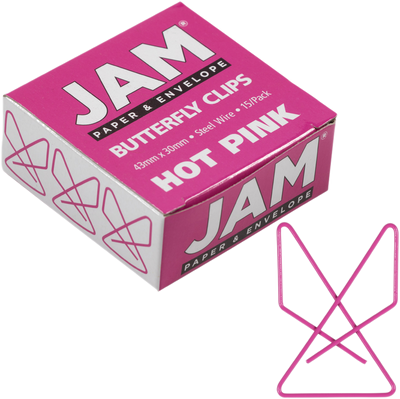 Hot Pink Butterfly Clips - 15 Pack