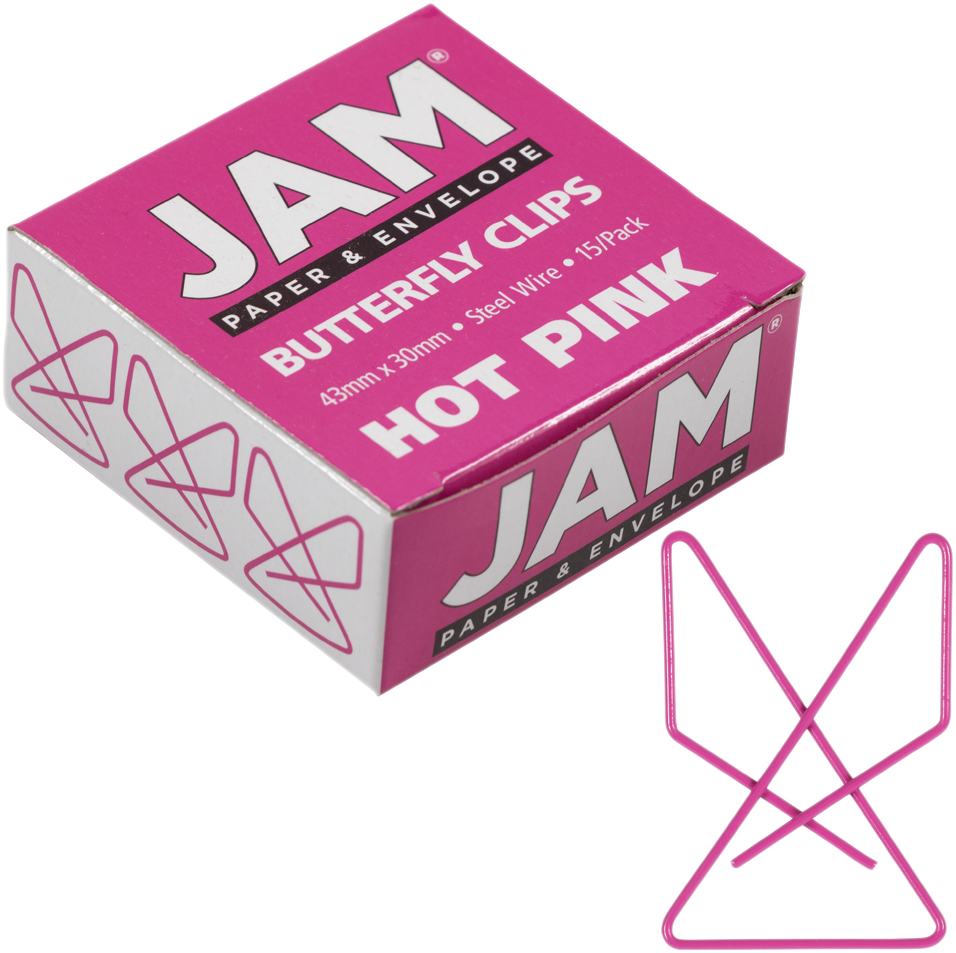 Hot Pink Butterfly Clips - 15 Pack