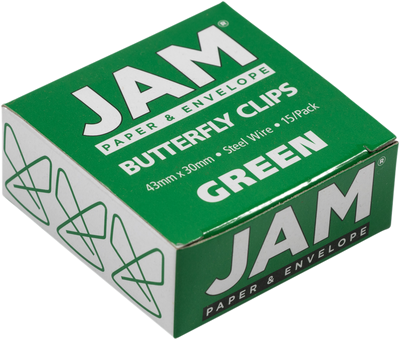 Green Butterfly Clips - 15 Pack