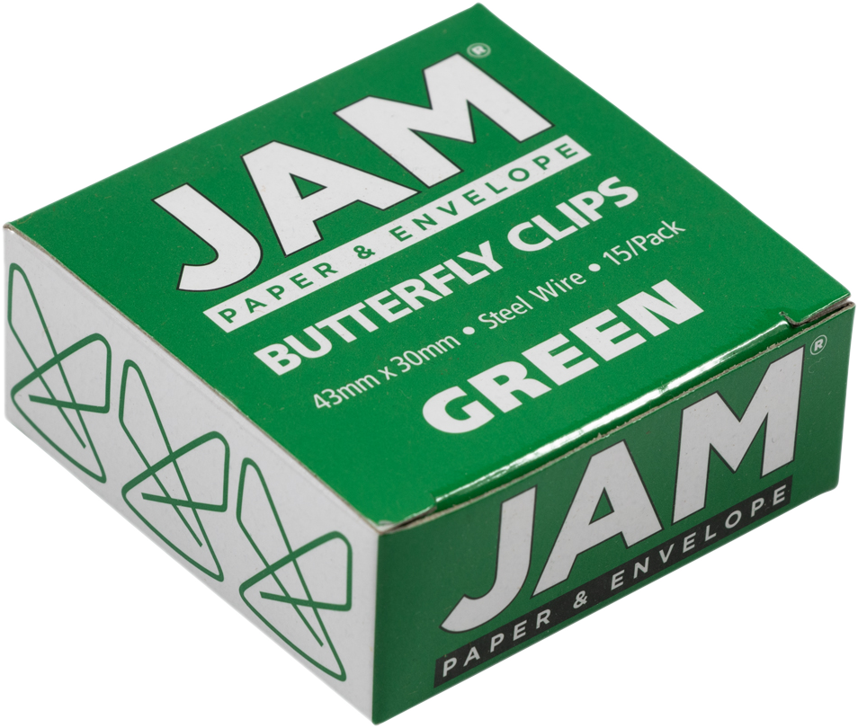 Green Butterfly Clips - 15 Pack
