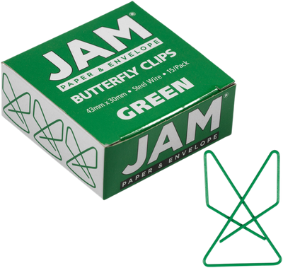 Green Butterfly Clips - 15 Pack
