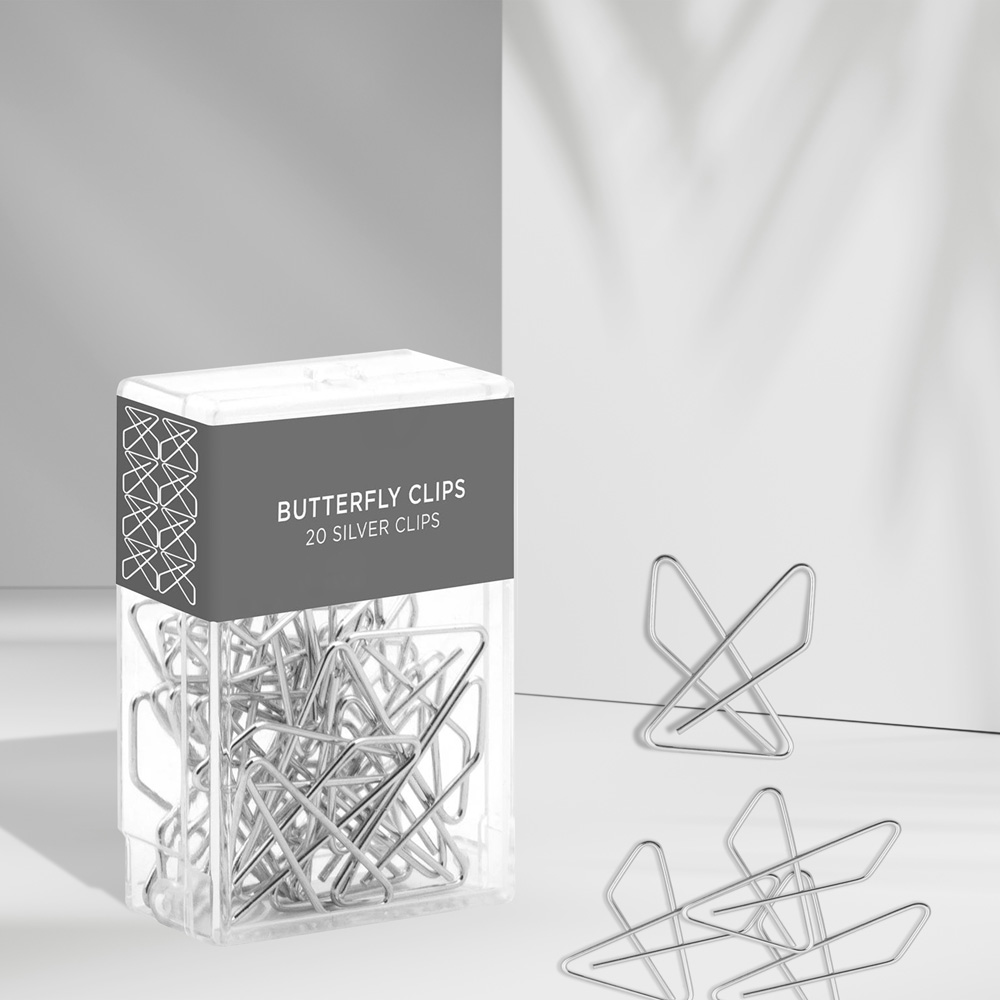 Silver Butterfly Clips - 15 Pack