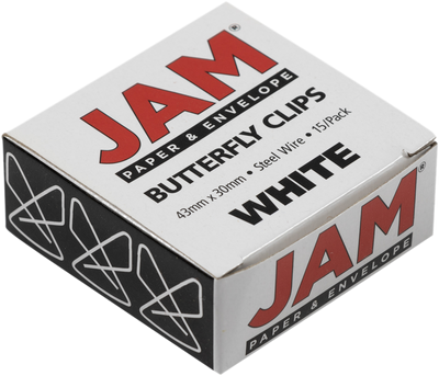 White Butterfly Clips - 15 Pack
