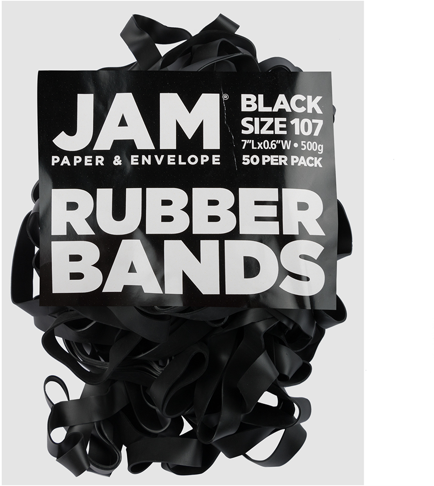 Black Size 107 Rubber Bands - 50 Pack