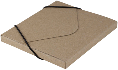 Natural Kraft 5 x 5 5/8 x 3/8 Elastic CD Portfolios