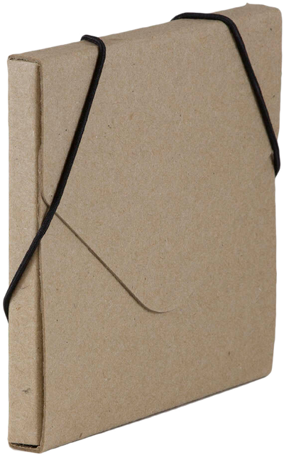 Natural Kraft 5 x 5 5/8 x 3/8 Elastic CD Portfolios