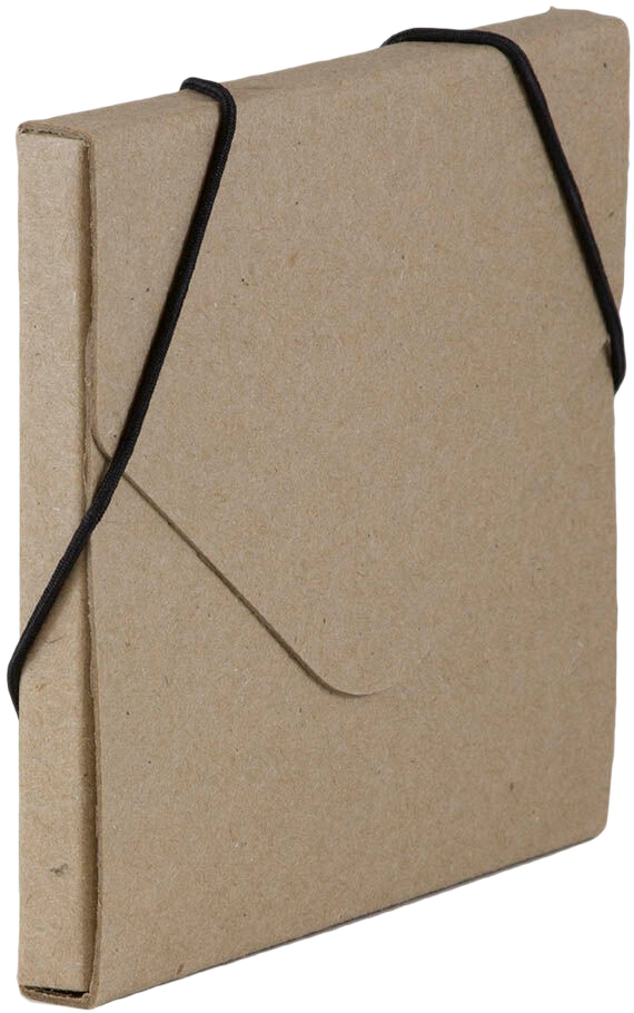 Natural Kraft 5 x 5 5/8 x 3/8 Elastic CD Portfolios