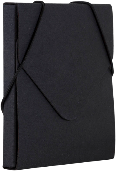 Black Kraft 5 x 5 5/8 x 3/8 Elastic CD Portfolios