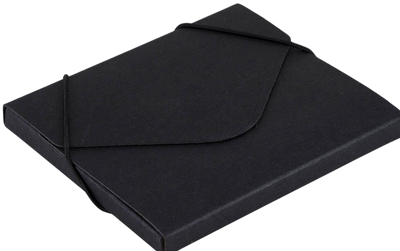 Black Kraft 5 x 5 5/8 x 3/8 Elastic CD Portfolios