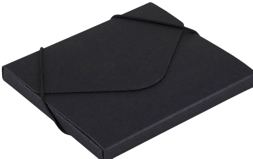 Black Kraft 5 x 5 5/8 x 3/8 Elastic CD Portfolios