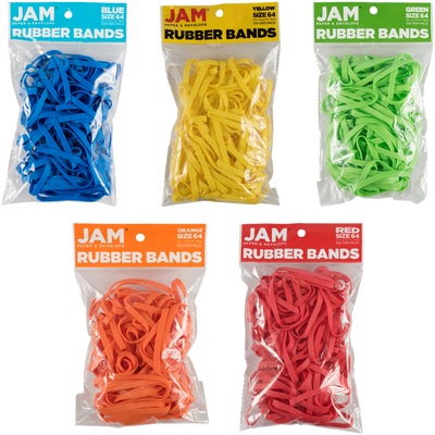 Assorted Size 64 Rubber Bands - 5 Packs of 100