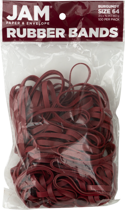 Burgundy Size 64 Rubber Bands - 100 Pack