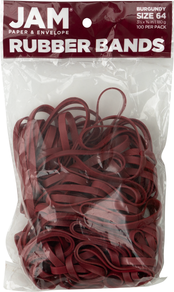 Burgundy Size 64 Rubber Bands - 100 Pack
