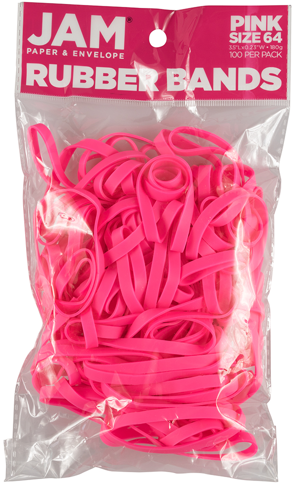 Pink Size 64 Rubber Bands - 100 Pack