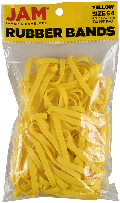 Yellow Size 64 Rubber Bands - 100 Pack
