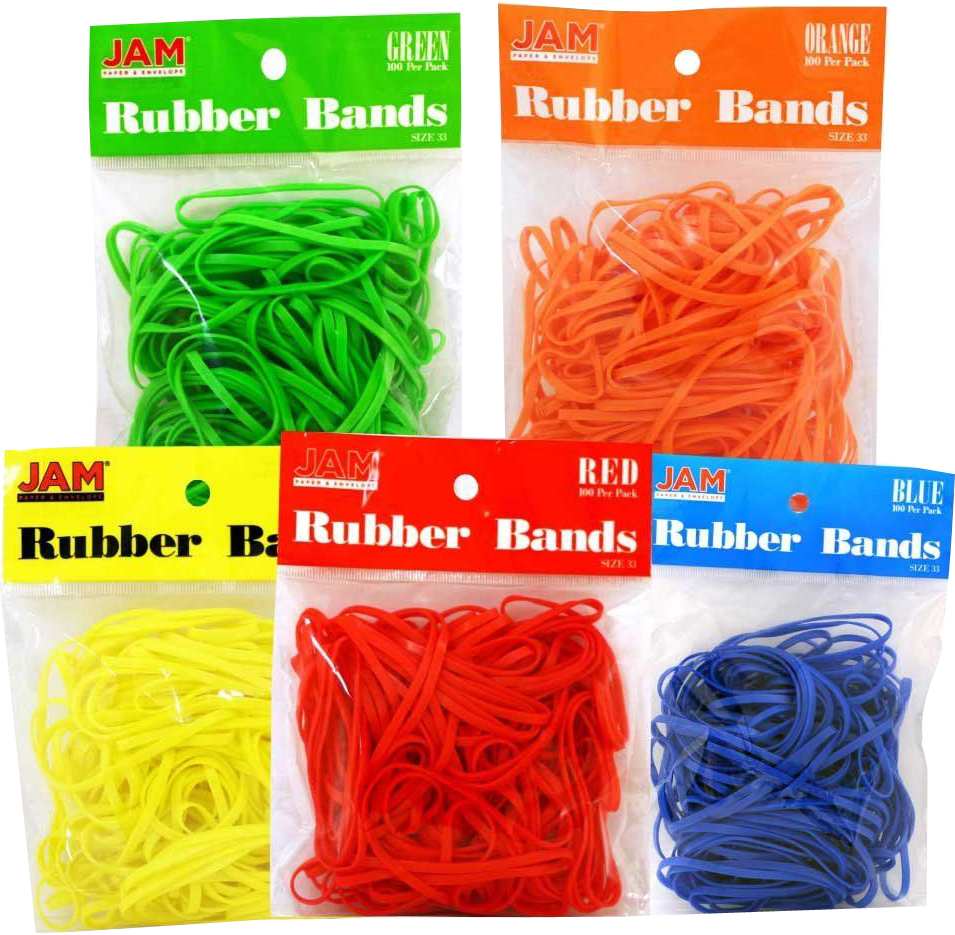Assorted Size 33 Rubber Bands 5 Packs of 100