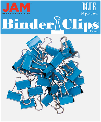 Blue X-Small 15mm Binder Clips - 30 Pack