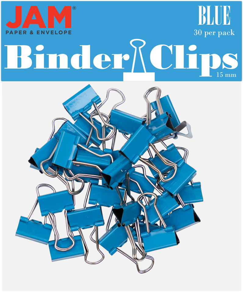 Blue X-Small 15mm Binder Clips - 30 Pack