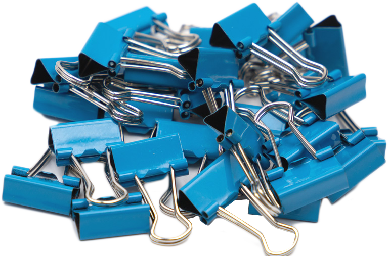 Blue X-Small 15mm Binder Clips - 30 Pack