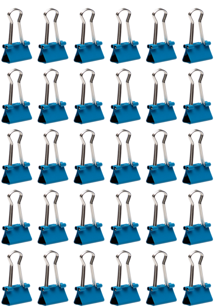 Blue X-Small 15mm Binder Clips - 30 Pack
