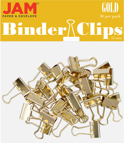 Gold X-Small 15mm Binder Clips - 30 Pack