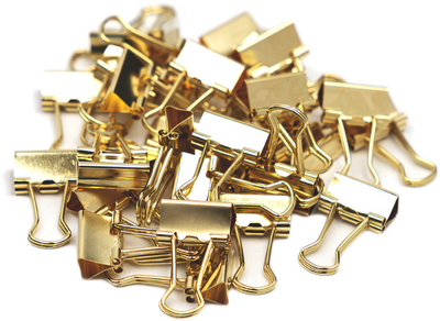 Gold X-Small 15mm Binder Clips - 30 Pack