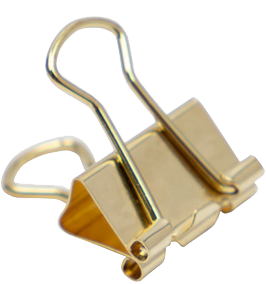 Gold X-Small 15mm Binder Clips - 30 Pack