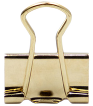 Gold X-Small 15mm Binder Clips - 30 Pack