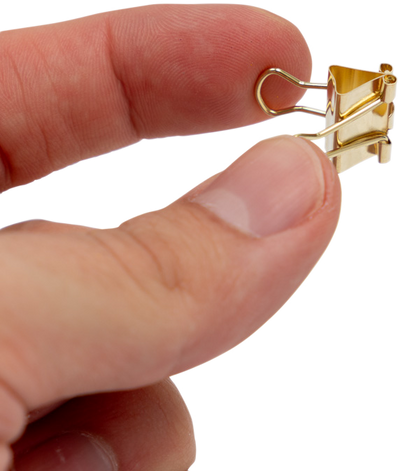 Gold X-Small 15mm Binder Clips - 30 Pack