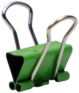 Green X-Small 15mm Binder Clips - 30 Pack