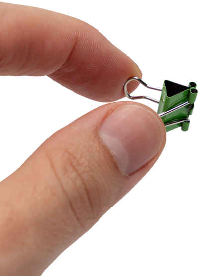 Green X-Small 15mm Binder Clips - 30 Pack