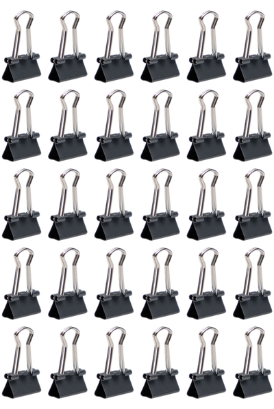 Gray X-Small 15mm Binder Clips - 30 Pack