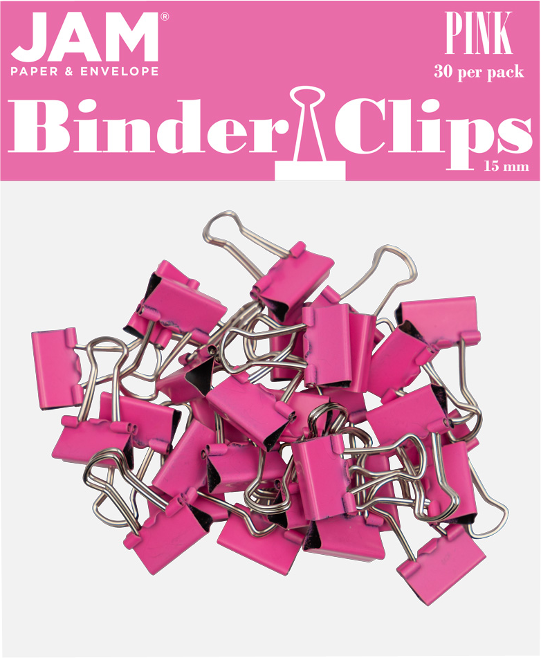 Pink X-Small 15mm Binder Clips - 30 Pack