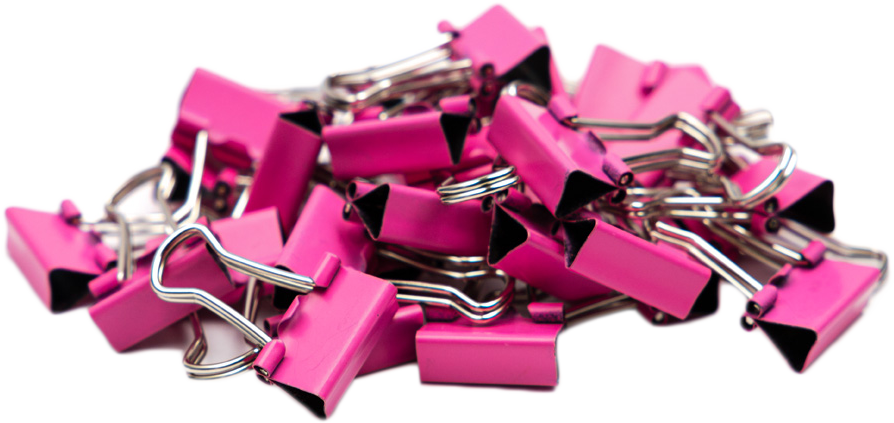 Pink X-Small 15mm Binder Clips - 30 Pack