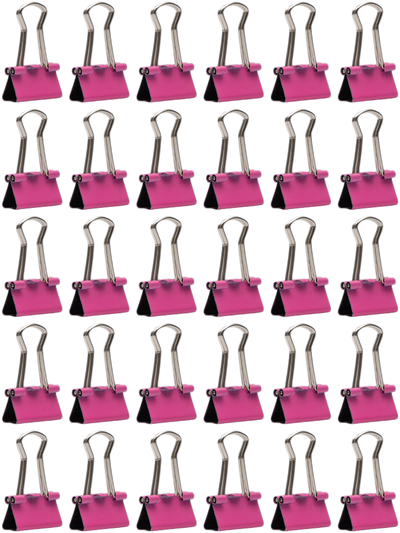 Pink X-Small 15mm Binder Clips - 30 Pack