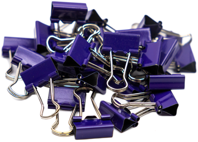 Purple X-Small 15mm Binder Clips - 30 Pack