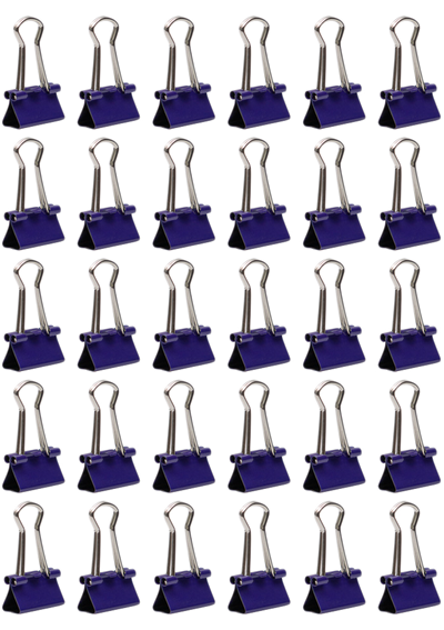 Purple X-Small 15mm Binder Clips - 30 Pack