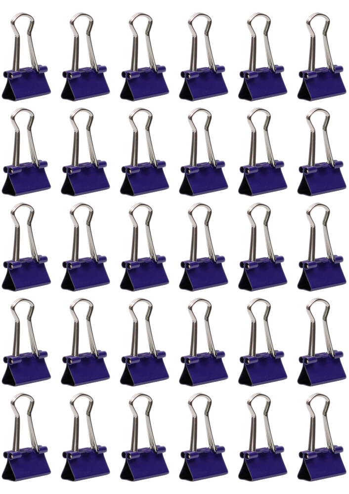 Purple X-Small 15mm Binder Clips - 30 Pack