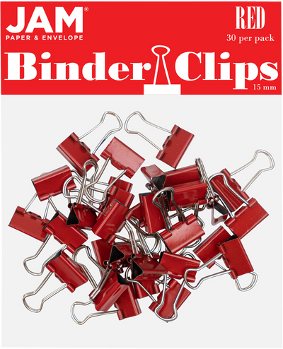 Red X-Small 15mm Binder Clips - 30 Pack