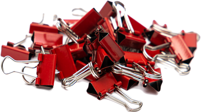 Red X-Small 15mm Binder Clips - 30 Pack