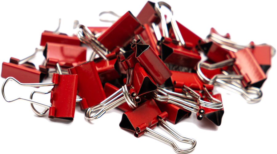 Red X-Small 15mm Binder Clips - 30 Pack