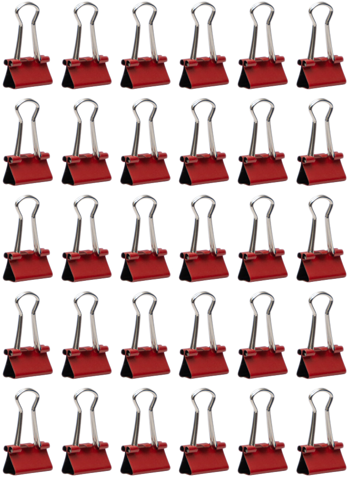 Red X-Small 15mm Binder Clips - 30 Pack