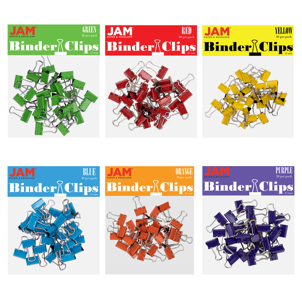 Assorted X-Small 15mm Binder Clips - 6 Packs of 30