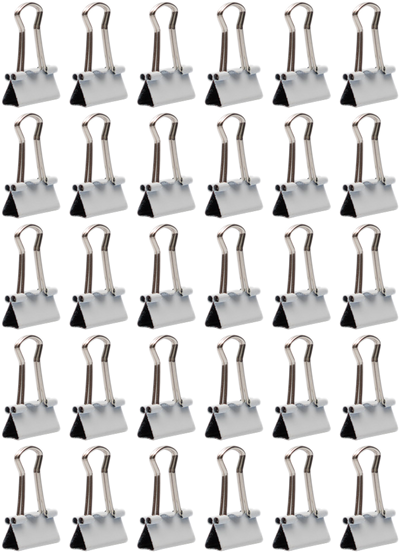 White X-Small 15mm Binder Clips - 30 Pack