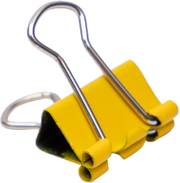 Yellow X-Small 15mm Binder Clips  - 30 Pack