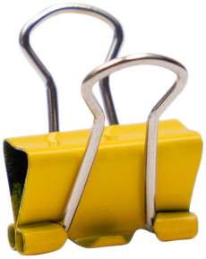 Yellow X-Small 15mm Binder Clips  - 30 Pack