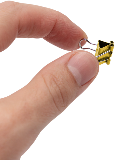 Yellow X-Small 15mm Binder Clips  - 30 Pack
