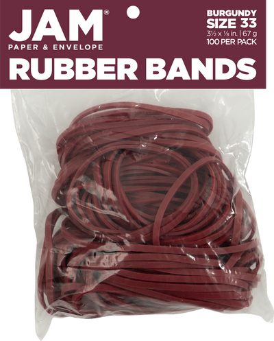 Burgundy Size 33 Rubber Bands - 100 Pack