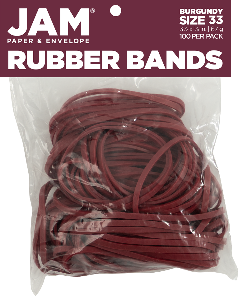 Burgundy Size 33 Rubber Bands - 100 Pack